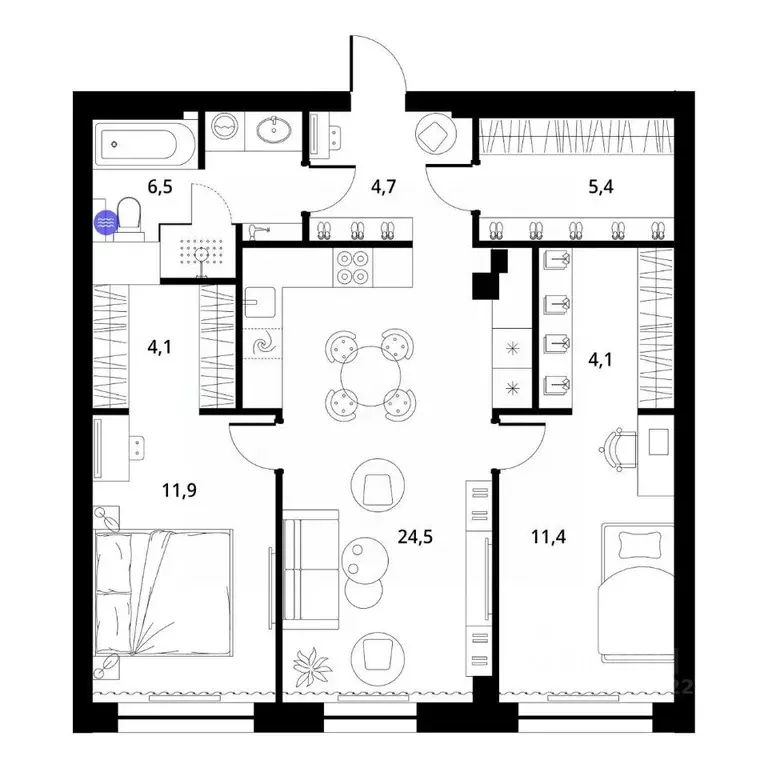 2-к кв. Владимирская область, Киржач Красный Октябрь мкр, ул. ... - Фото 1