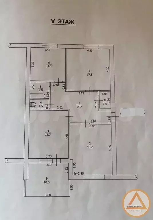 3-к. квартира, 85,5 м, 5/5 эт. - Фото 0