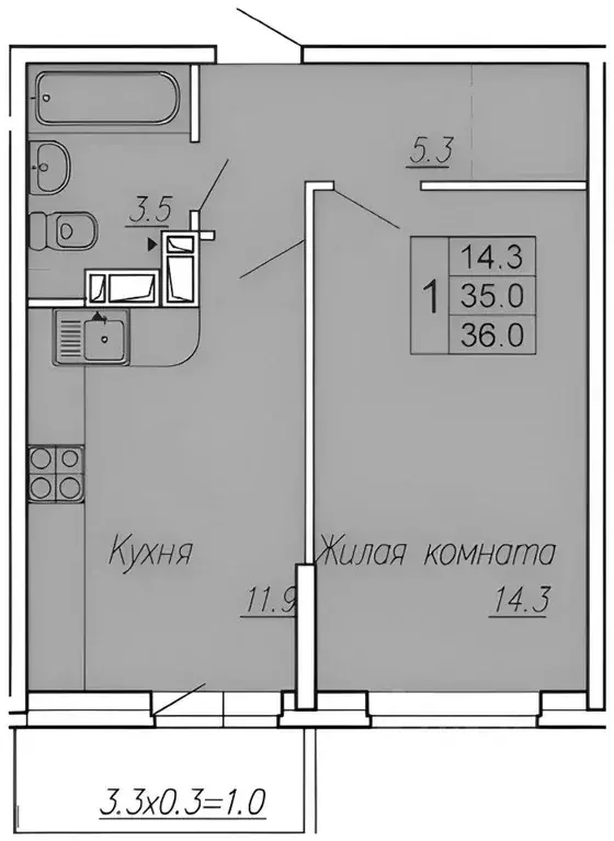 1-к кв. Ростовская область, Ростов-на-Дону ул. Нансена, 83 (37.0 м) - Фото 1