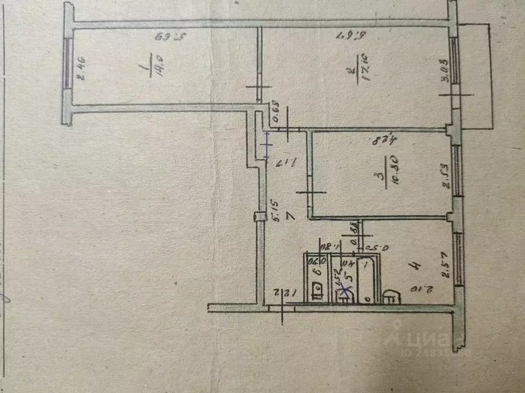 3-к кв. Алтайский край, Бийск ул. Ильи Мухачева, 101 (58.9 м) - Фото 2