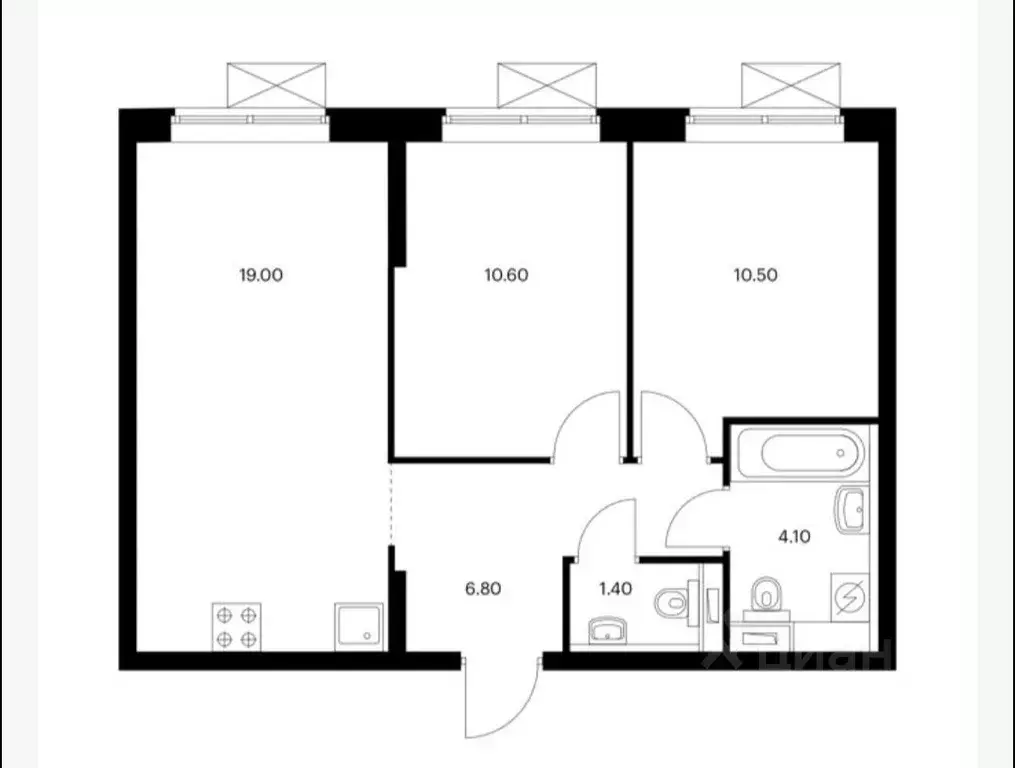 2-к кв. Москва проезд Стройкомбината, 1 (52.4 м) - Фото 1