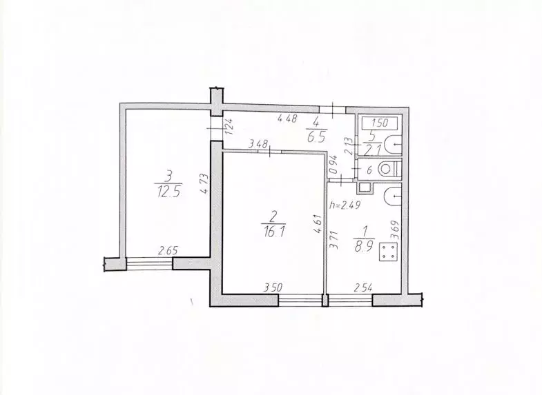 2-к кв. Калужская область, Дзержинский муниципальный округ, пос. ... - Фото 2