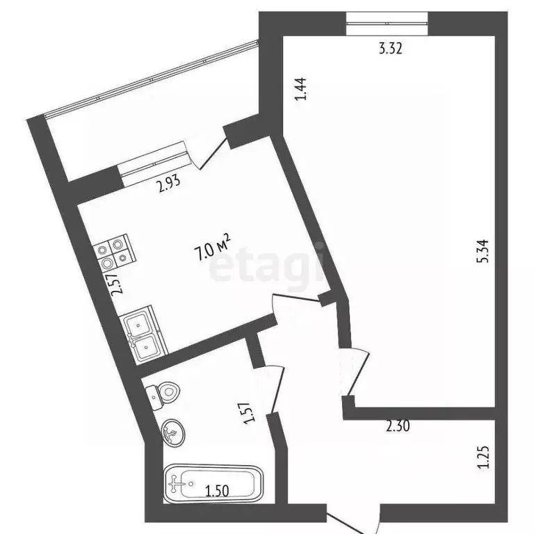 1-к кв. Томская область, Томск пос. Степановка, пер. Богдана ... - Фото 2