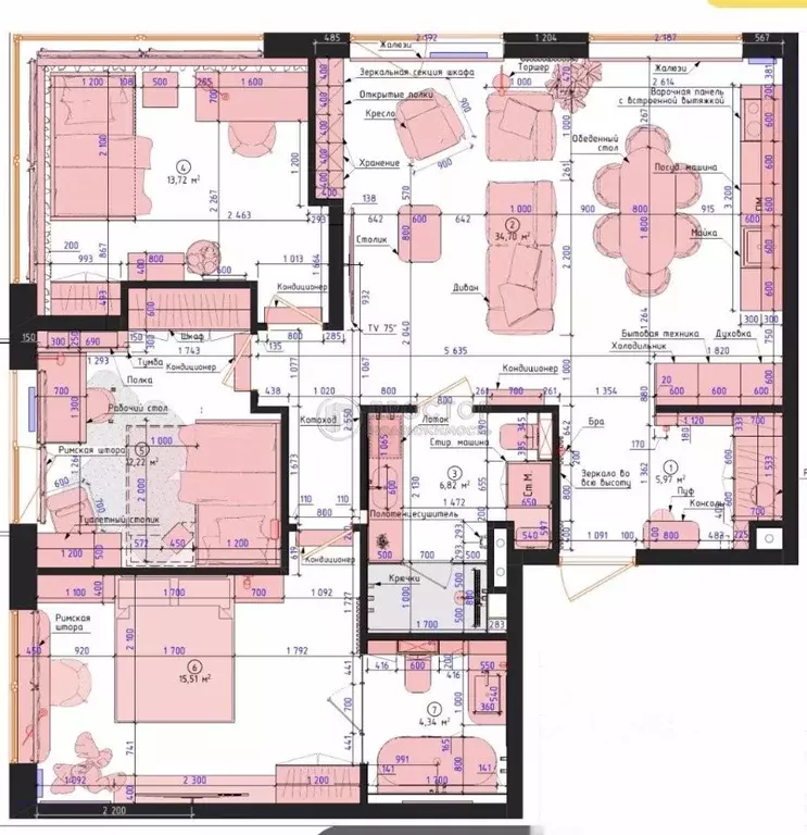 3-к кв. Москва наб. Марка Шагала, 11к2 (99.0 м) - Фото 2