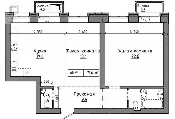 2-к кв. Алтайский край, Барнаул Интернациональная ул., 79 (71.6 м) - Фото 1