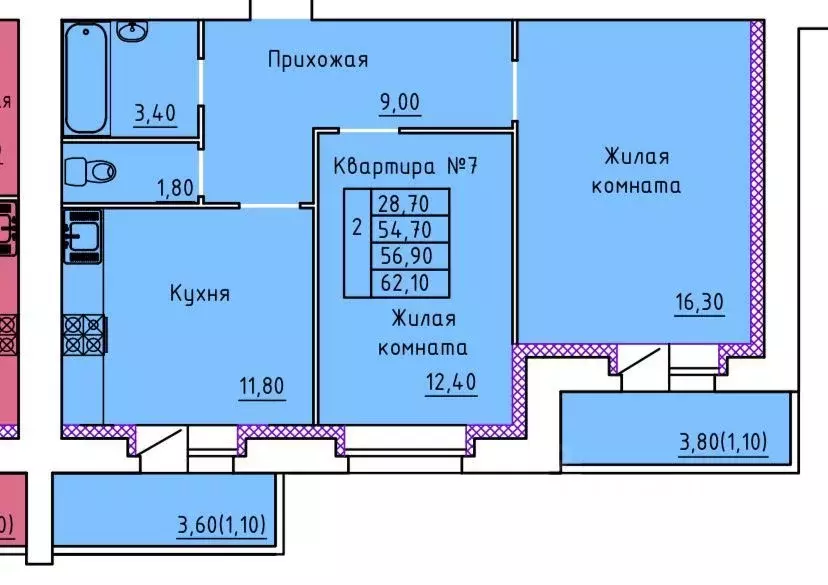 2-к кв. Тамбовская область, Тамбов ул. Научная, 8А (62.1 м) - Фото 0