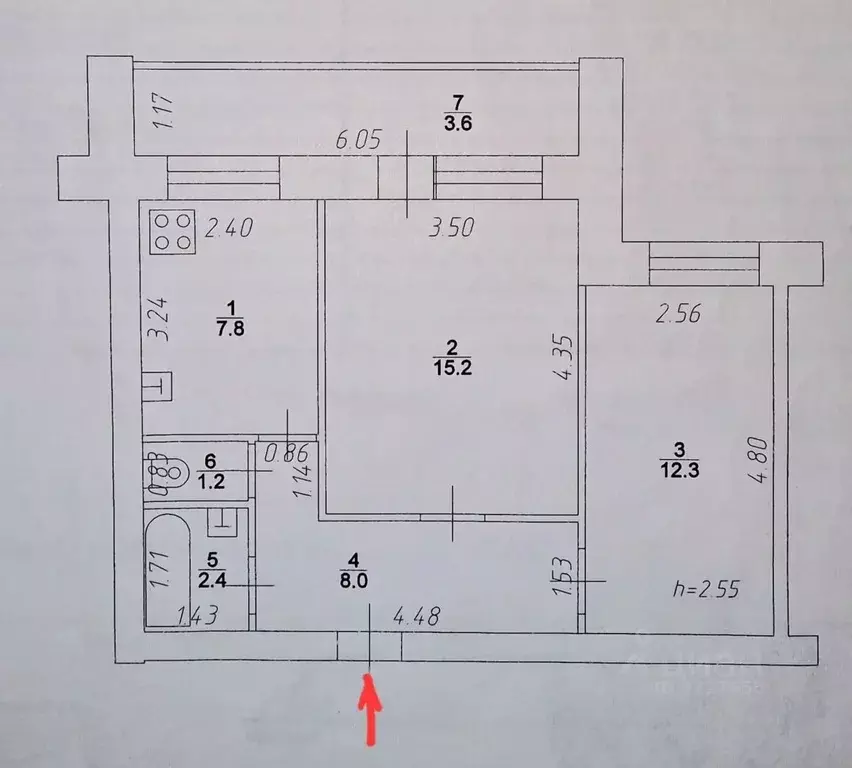 2-к кв. Татарстан, Казань ул. Столярова, 15 (50.5 м) - Фото 2