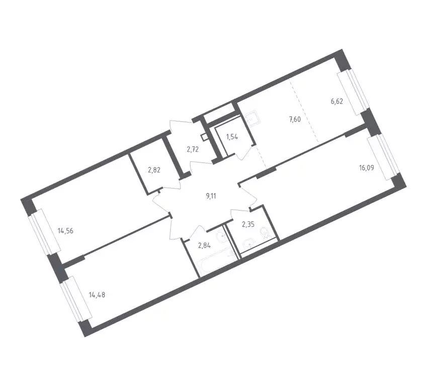 3-комнатная квартира: село Лайково, микрорайон Город-Событие, ЖК ... - Фото 1