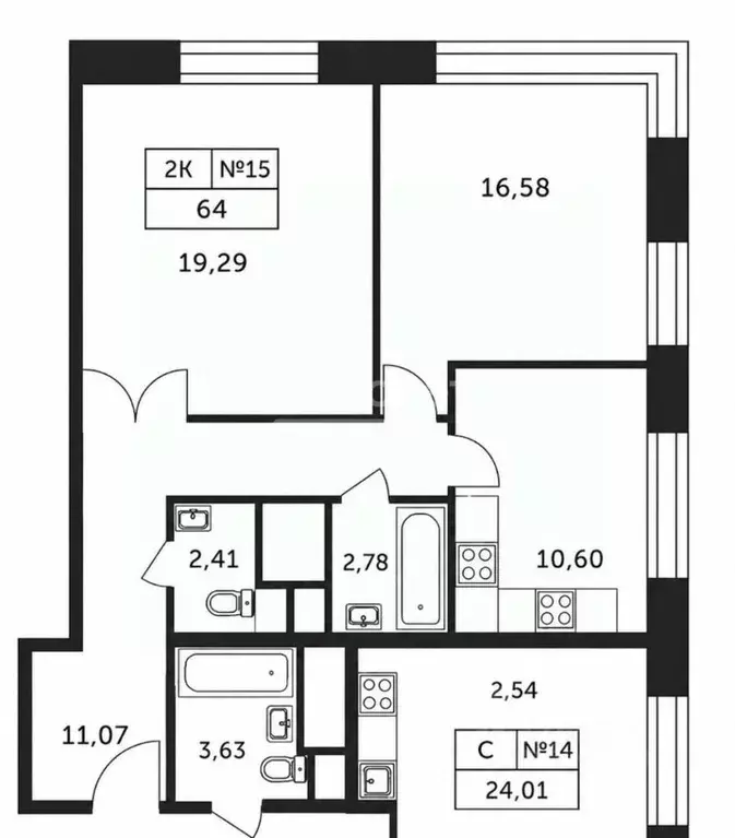 2-к кв. Московская область, Красногорск ул. Липовой Рощи, 1к3 (64.0 м) - Фото 1