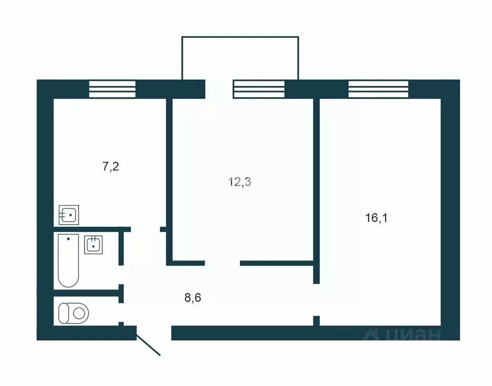 2-к кв. Кемеровская область, Осинники ул. Кирова, 66 (48.9 м) - Фото 1