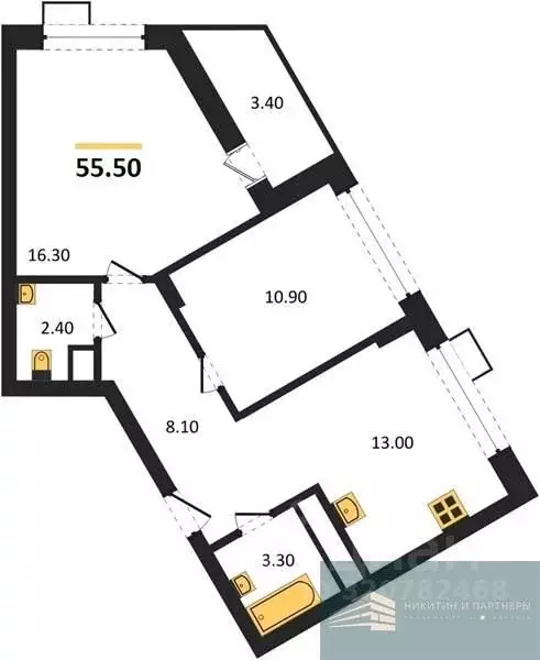 2-к кв. Воронежская область, Воронеж бул. Содружества, 6 (55.7 м) - Фото 1