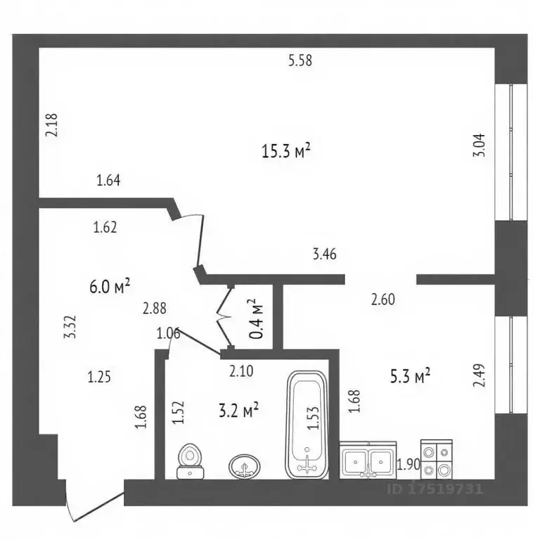 1-к кв. Башкортостан, Стерлитамак Элеваторная ул., 116 (29.4 м) - Фото 2