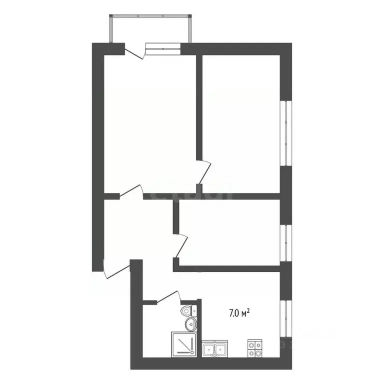 3-к кв. Кемеровская область, Кемерово Инициативная ул., 36 (52.0 м) - Фото 1