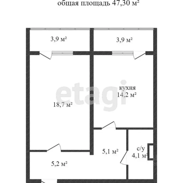 1-к кв. Ханты-Мансийский АО, Сургут ул. Есенина, 4 (47.3 м) - Фото 1