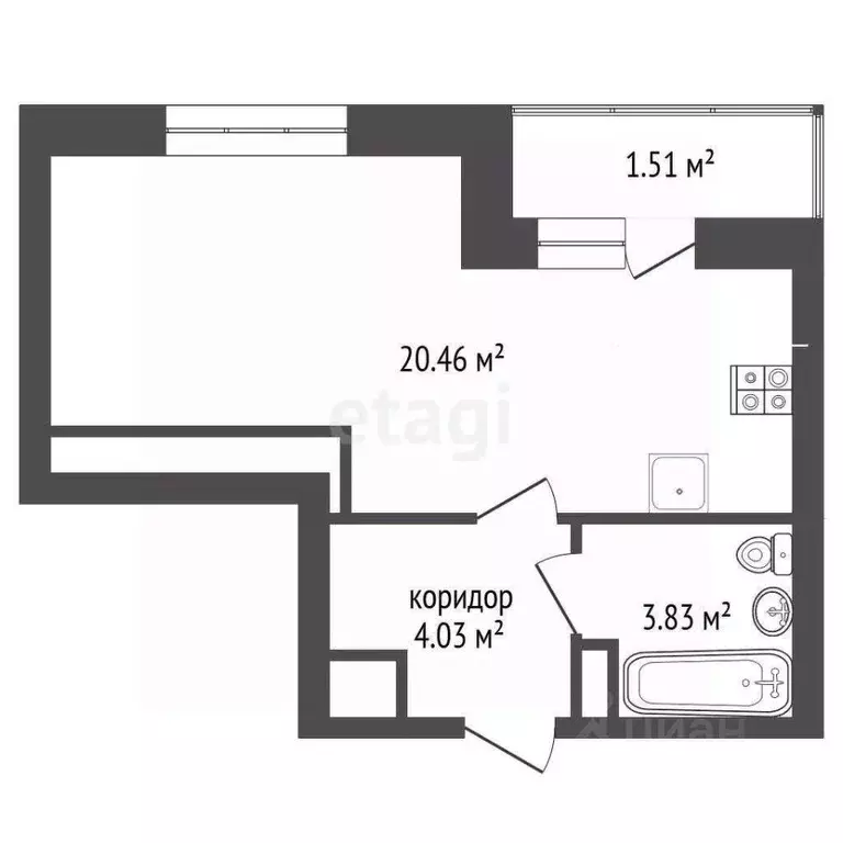 1-к кв. Ярославская область, Ярославль ул. Дядьковская, 48 (30.0 м) - Фото 2