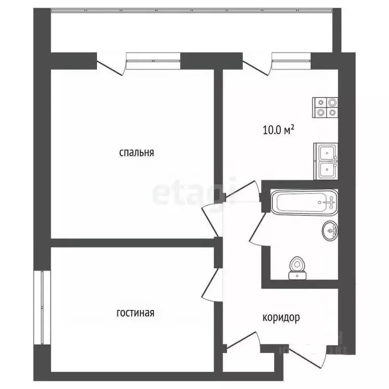 2-к кв. Ростовская область, Батайск ул. Энгельса, 172 (52.0 м) - Фото 1