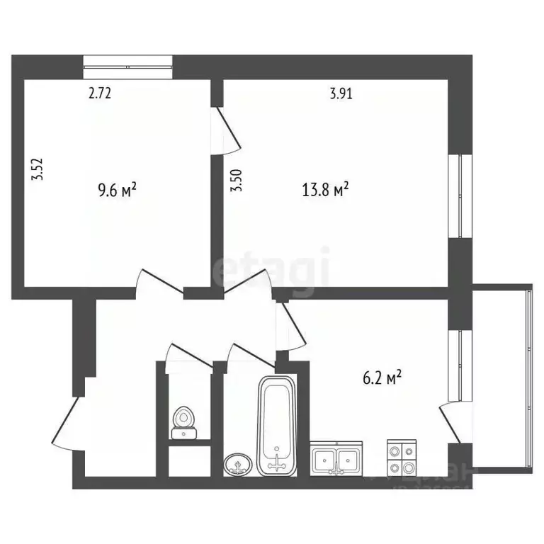 2-к кв. Москва Тайнинская ул., 16К1 (37.4 м) - Фото 1