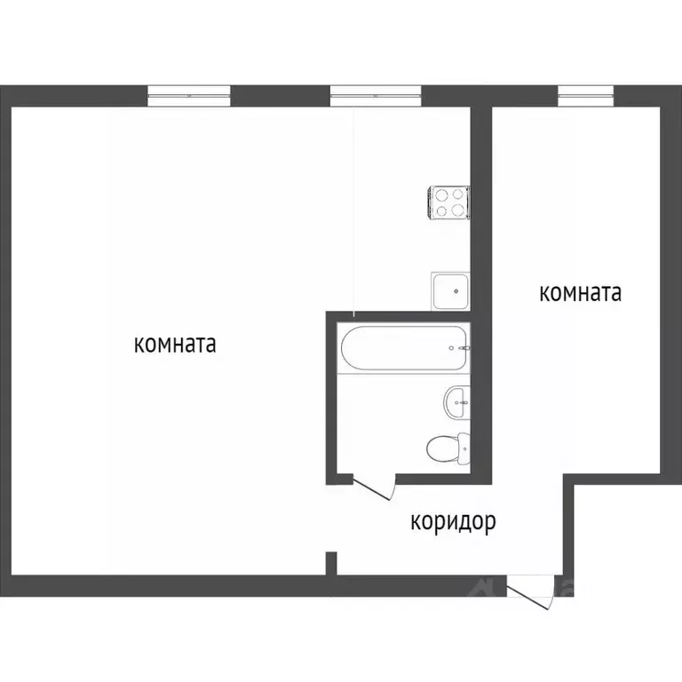 2-к кв. Бурятия, Улан-Удэ ул. Димитрова, 6 (40.7 м) - Фото 1