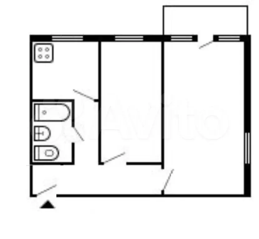 2-к. квартира, 52 м, 1/5 эт. - Фото 0
