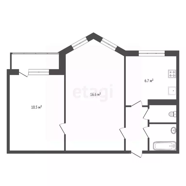 2-к кв. Красноярский край, Красноярск ул. Щорса, 49 (40.6 м) - Фото 2