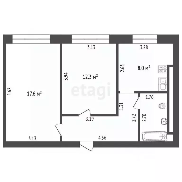 2-к кв. Кемеровская область, Новокузнецк Пионерский просп., 40 (51.1 ... - Фото 2