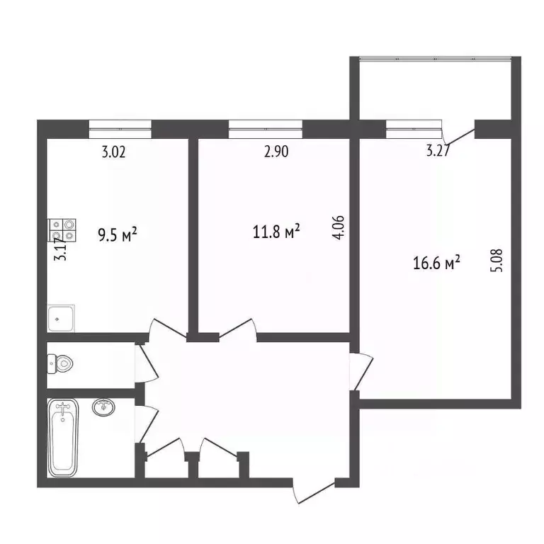 2-к кв. Вологодская область, Череповец Остинская ул., 40 (50.0 м) - Фото 1
