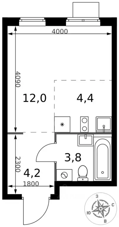 Студия Московская область, Химки Клязьма-Старбеево мкр, Международный ... - Фото 1