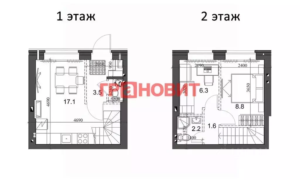 Таунхаус, 41 м - Фото 0