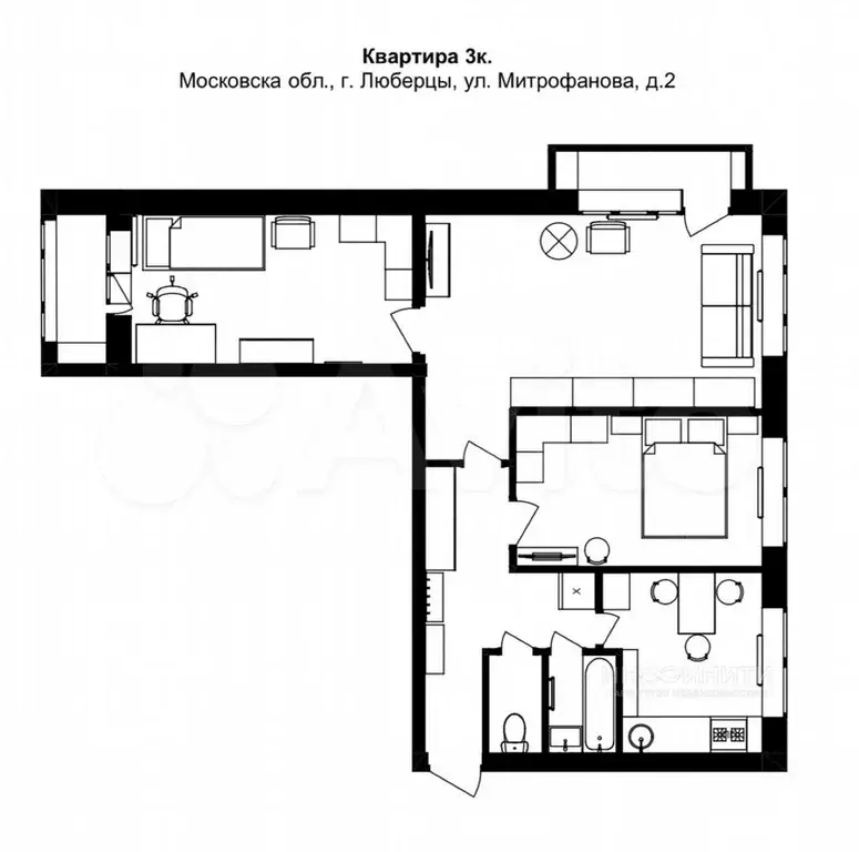 3-к. квартира, 57,7 м, 5/9 эт. - Фото 1