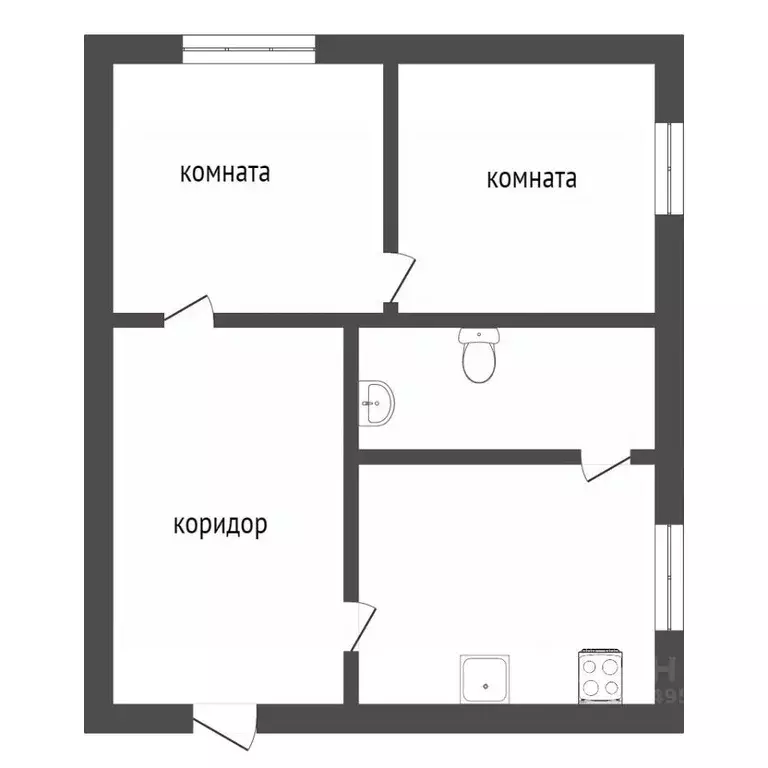 2-к кв. Бурятия, Улан-Удэ Коллективная ул., 3 (47.0 м) - Фото 1