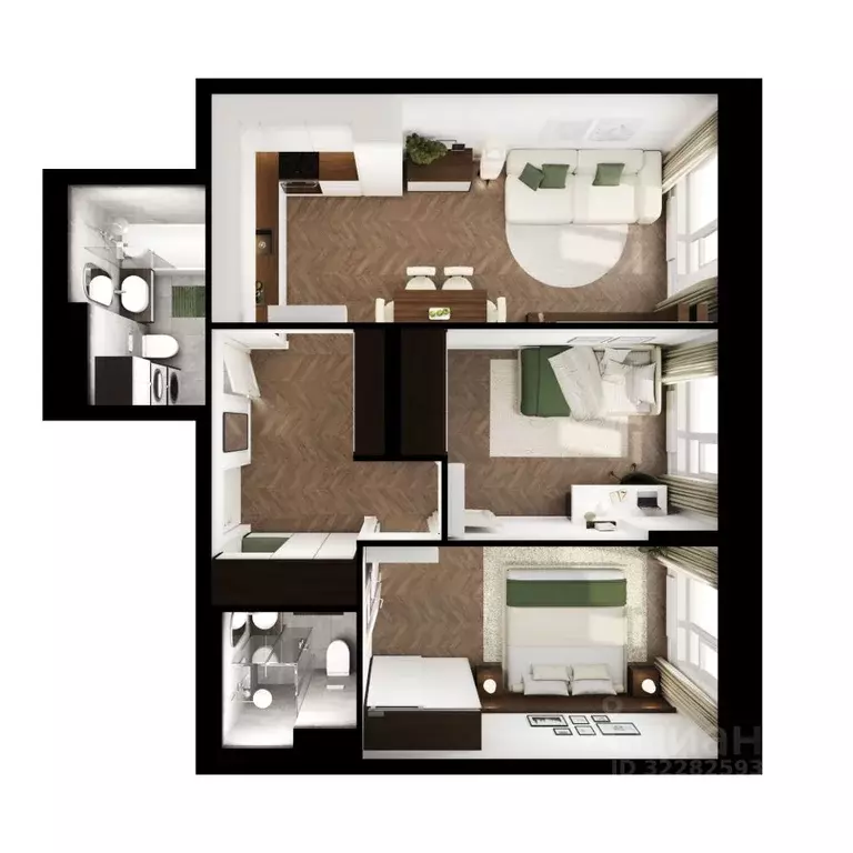 2-к кв. Бурятия, Улан-Удэ ул. Шмидта, 37А (58.18 м) - Фото 2