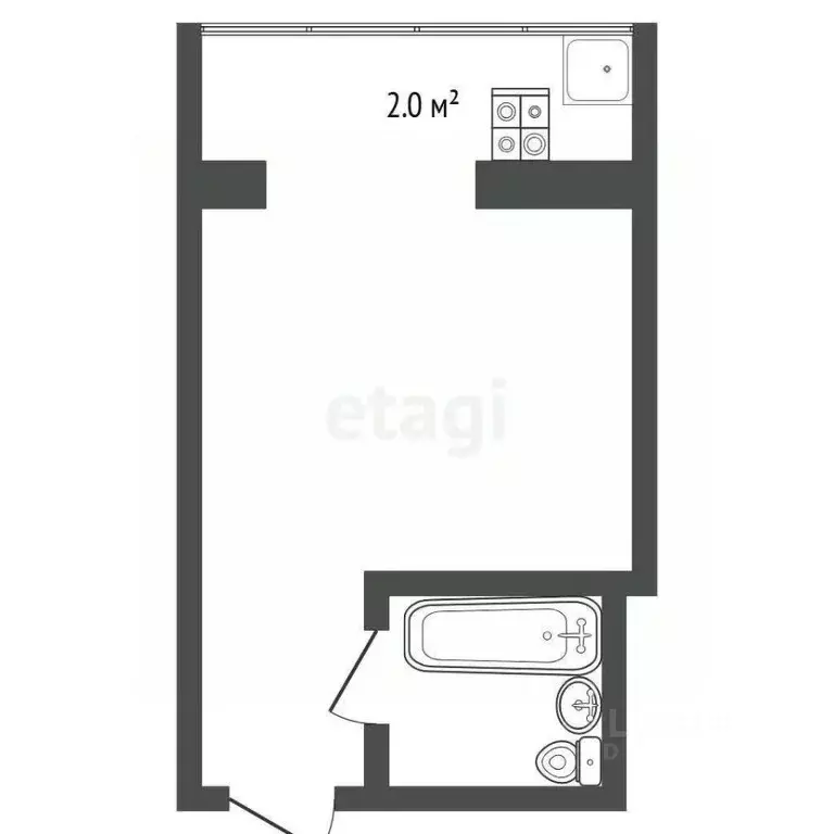 Студия Тюменская область, Тюмень Олимпийская ул., 12а (19.5 м) - Фото 1