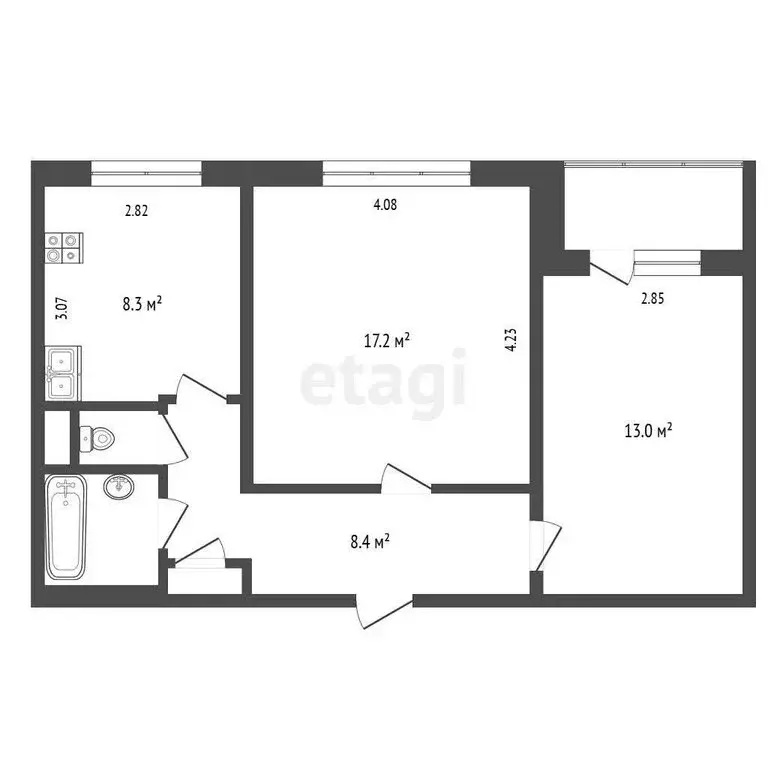 2-комнатная квартира: Москва, Вересковая улица, 13 (51.3 м) - Фото 0