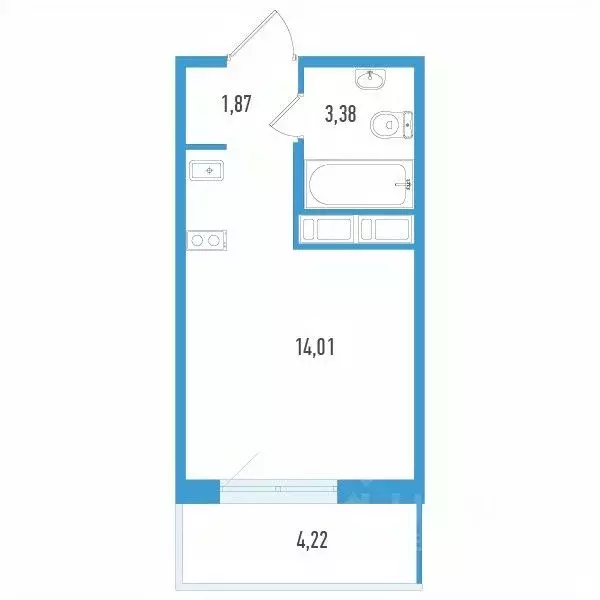 Студия Санкт-Петербург Аэросити Лайф жилой комплекс (20.53 м) - Фото 1