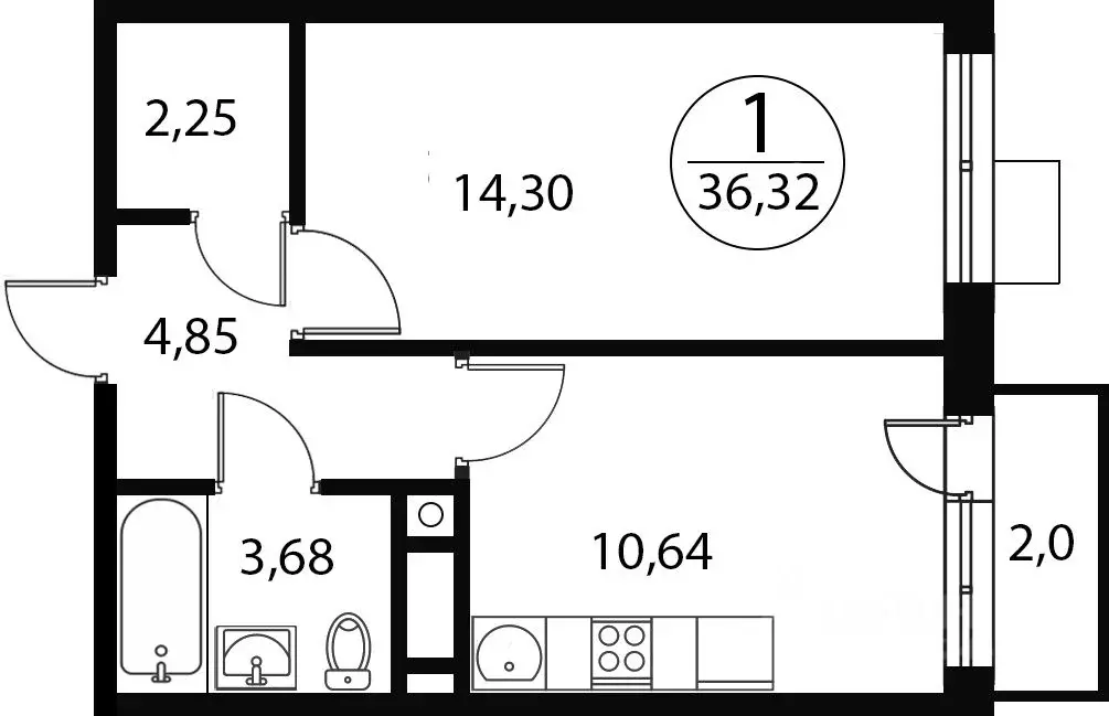 1-к кв. Московская область, Мытищи городской округ, д. Сухарево Катуар ... - Фото 1