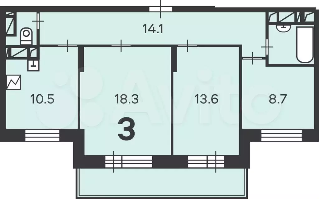Аукцион: 3-к. квартира, 70,2 м, 11/14 эт. - Фото 0