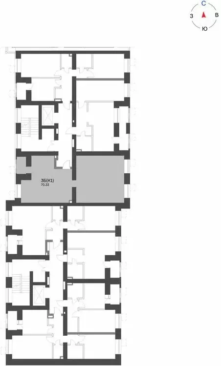 3-комнатная квартира: Нижнекамск, 15-й микрорайон, ЖК Калина (70.33 м) - Фото 1
