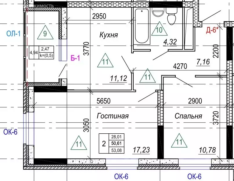 2-комнатная квартира: Конаково, улица Набережная Волги, 33 (50.6 м) - Фото 0