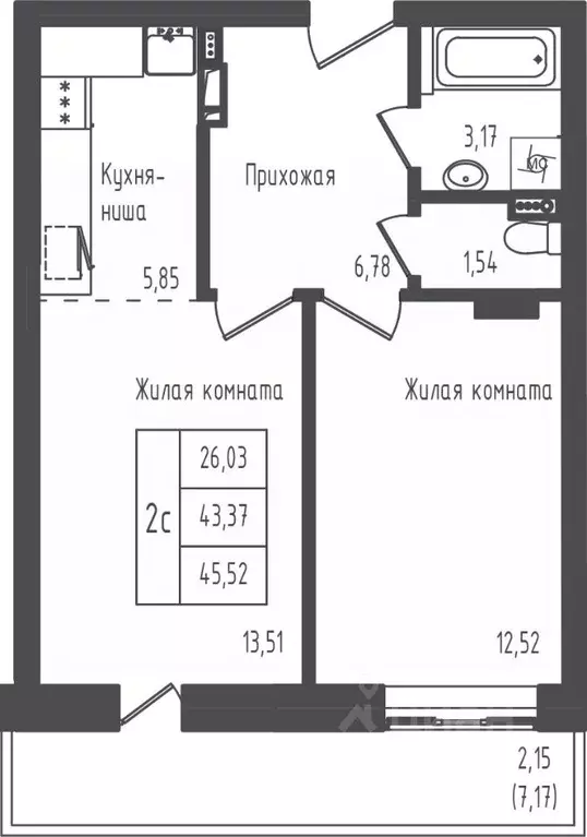 1-к кв. Московская область, Дмитровский муниципальный округ, д. Рыбаки ... - Фото 0