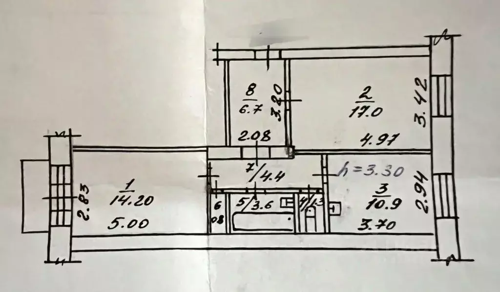 2-к кв. Хабаровский край, Хабаровск ул. Истомина, 88 (59.0 м) - Фото 2