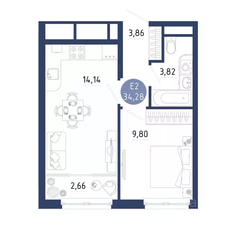 1-к кв. Рязанская область, Рязанский муниципальный округ, с. Дядьково ... - Фото 1