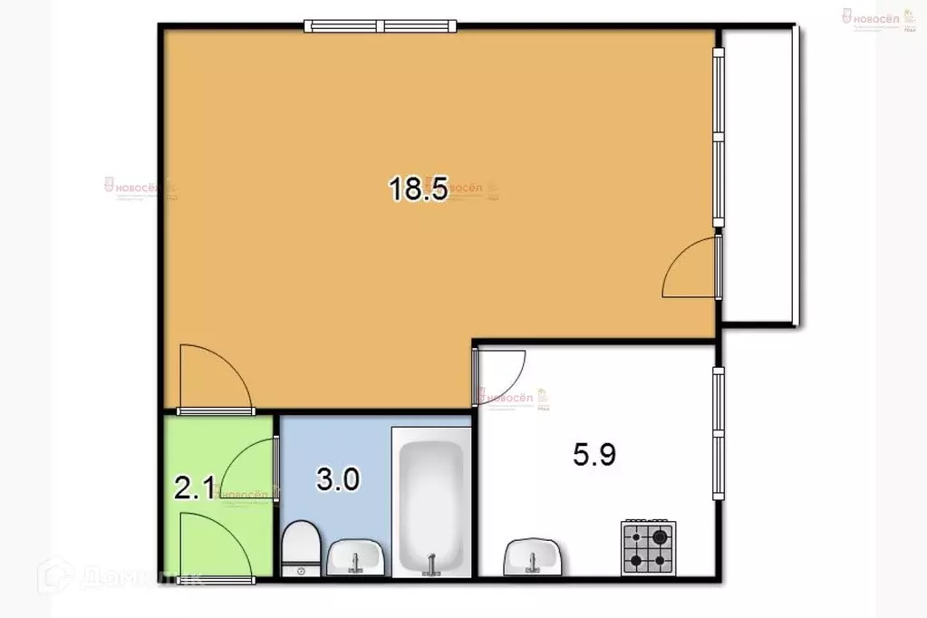 Продаётся 1-к квартира, 28 м - Фото 1