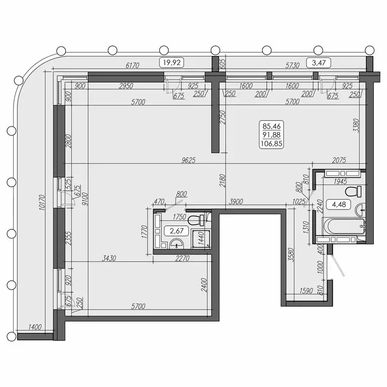 1-комнатная квартира: Владивосток, улица Мыс Кунгасный, 3Б (91.88 м) - Фото 1
