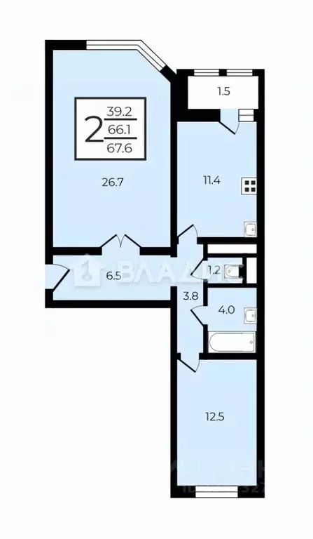 2-к кв. Московская область, Долгопрудный просп. Ракетостроителей, 5к1 ... - Фото 2
