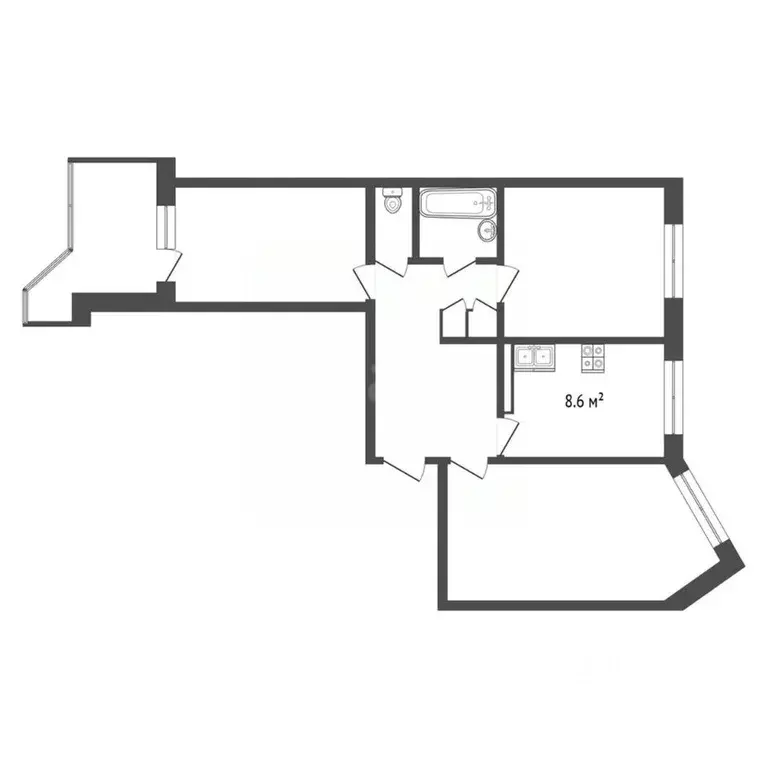 3-к кв. Архангельская область, Архангельск Советская ул., 7к1 (63.0 м) - Фото 1