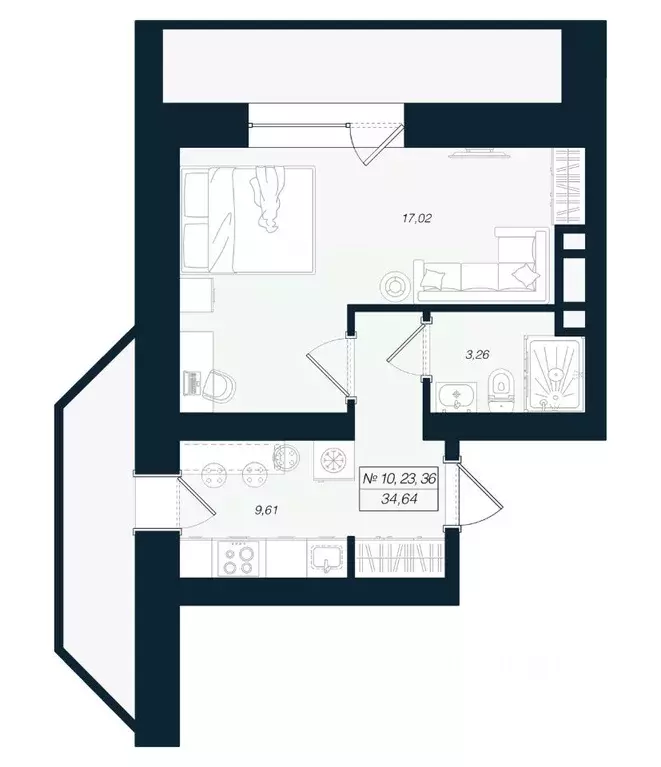 1-к кв. Ленинградская область, Выборгский район, Рощино пгт ул. ... - Фото 1