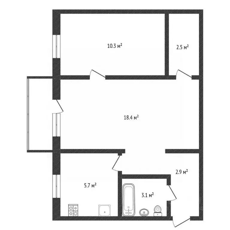 2-к кв. Нижегородская область, Нижний Новгород Тихорецкая ул., 5 (42.9 ... - Фото 1