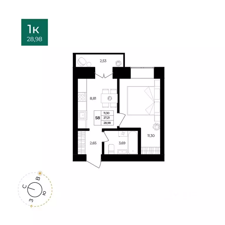 1-к кв. Ярославская область, Ярославль Северный жилрайон, 15-й мкр, ... - Фото 1