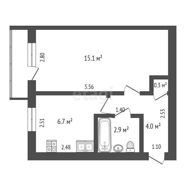 1-комнатная квартира: Чита, улица Лазо, 28 (29 м) - Фото 0