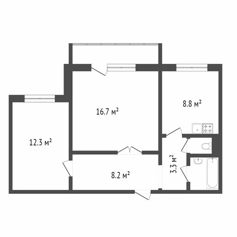 2-комнатная квартира: Красноярск, микрорайон Николаевка, улица ... - Фото 1